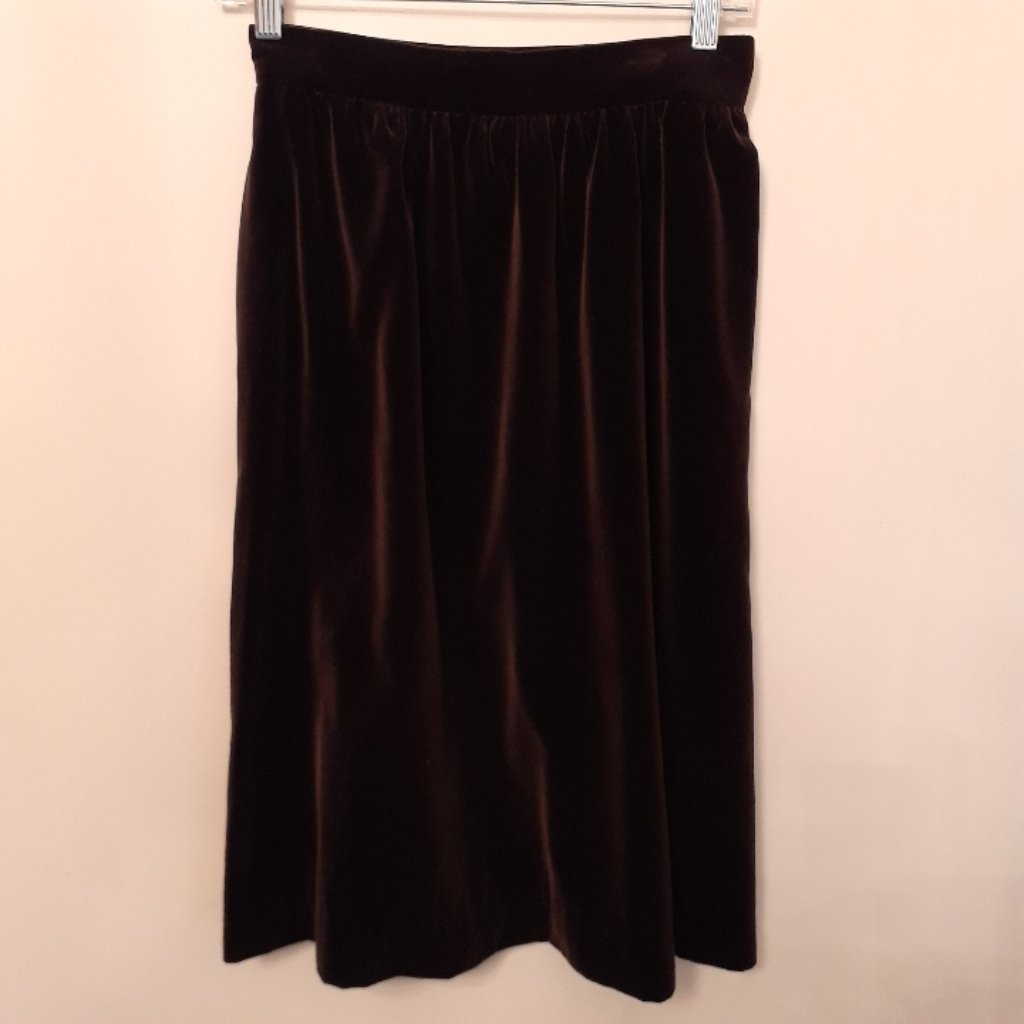 Yves Saint Laurent Rive Gauche Brown Velvet Skirt - Size 4